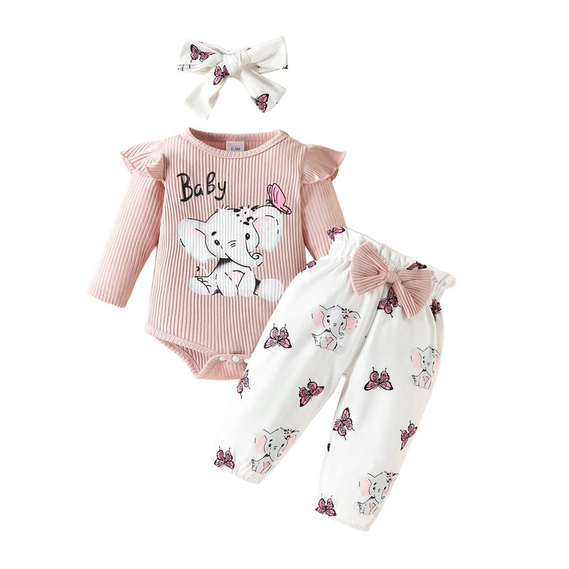 Conjunto Infantil Feminino Elefante + Laçinho