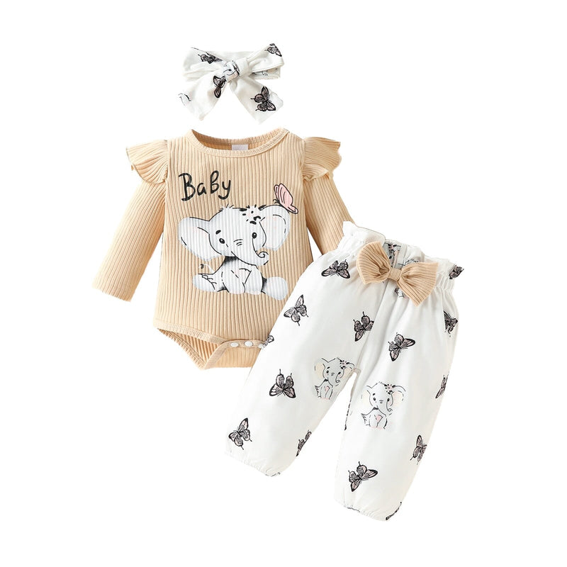 Conjunto Infantil Feminino Elefante + Laçinho