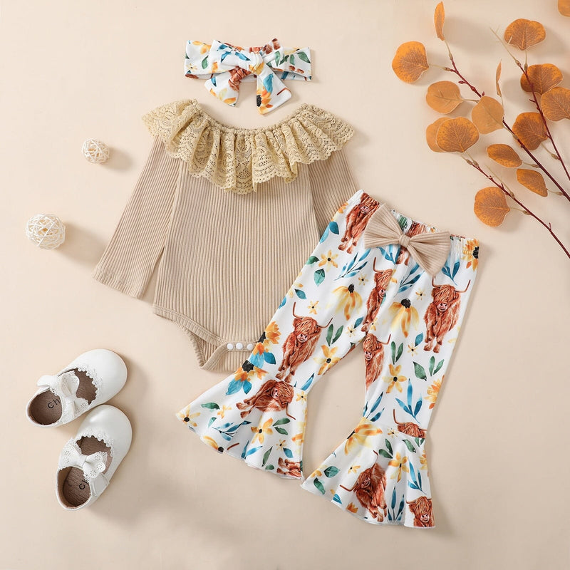 Conjunto Infantil Feminino Flower + Faixa