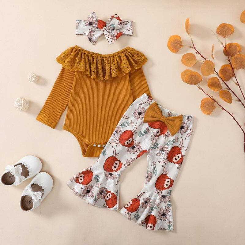 Conjunto Infantil Feminino Flower + Faixa