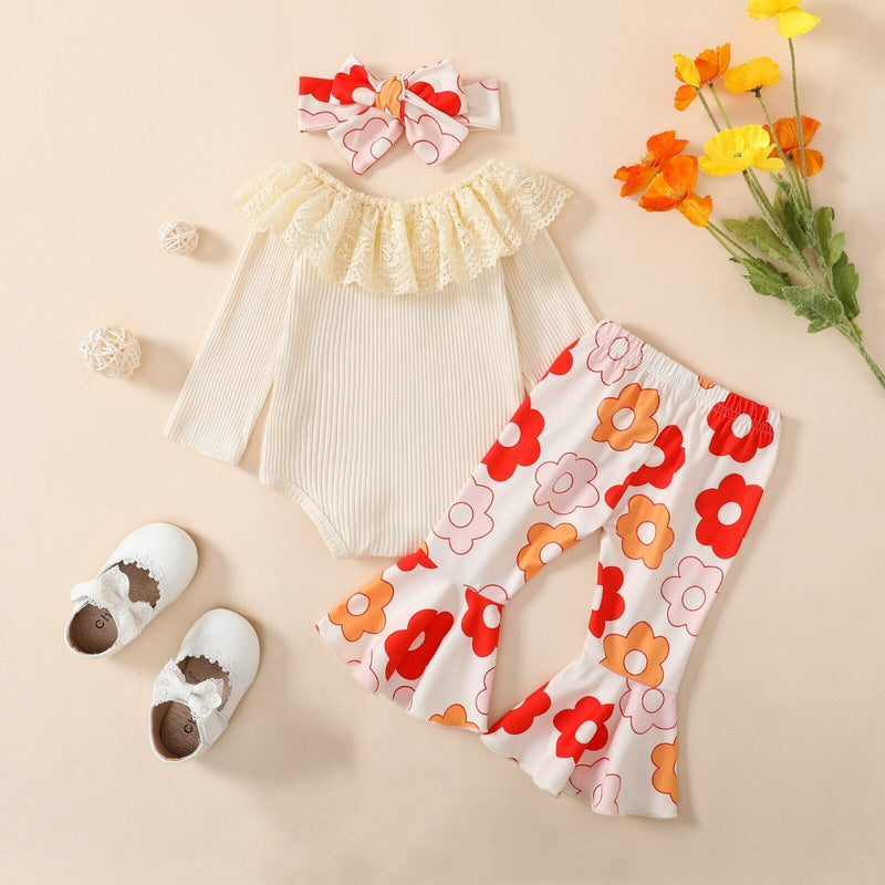 Conjunto Infantil Feminino Flower + Faixa