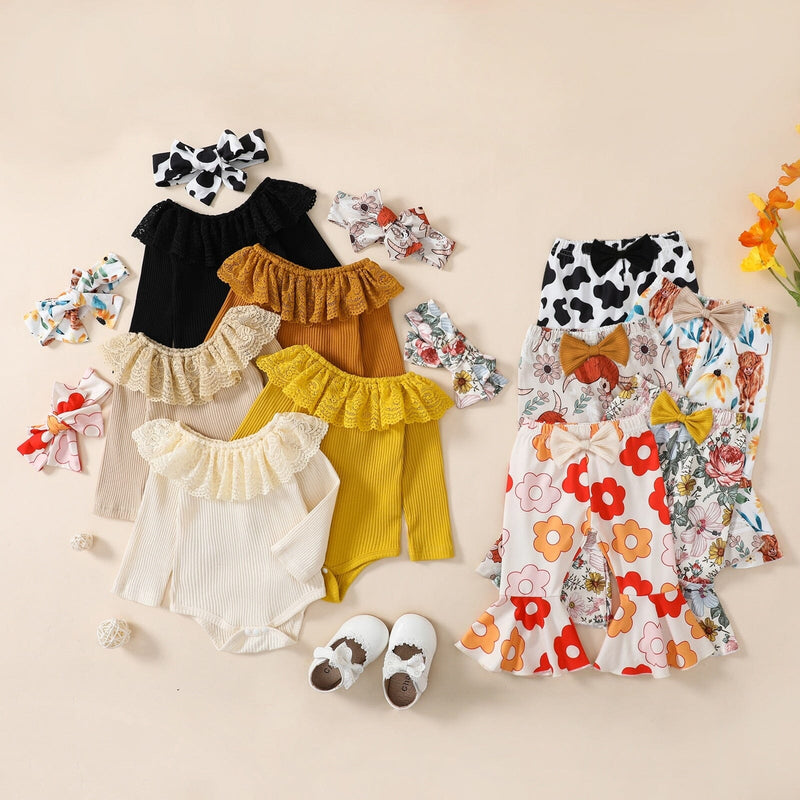 Conjunto Infantil Feminino Flower + Faixa