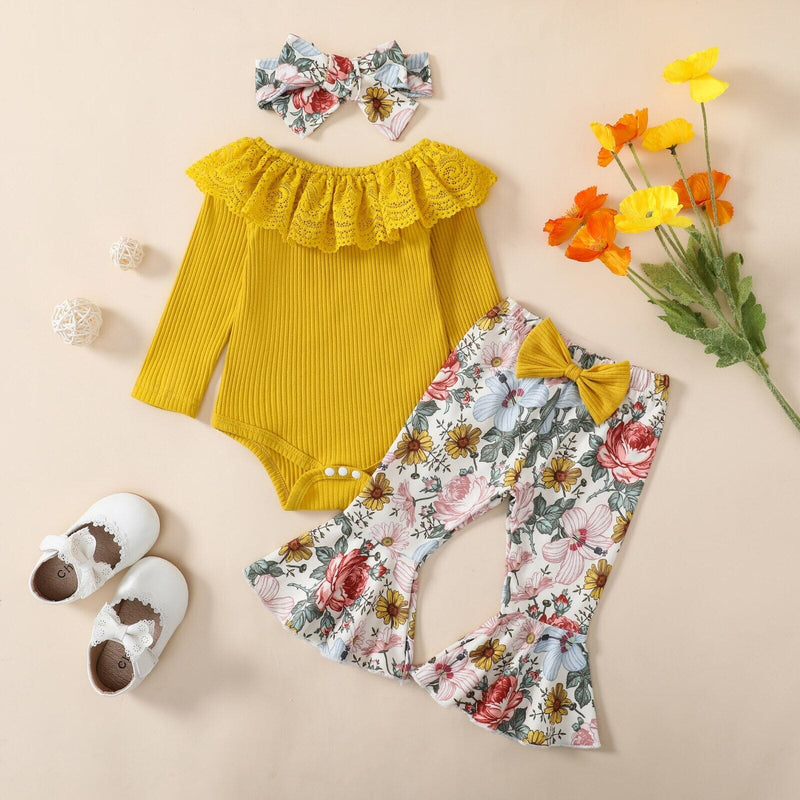 Conjunto Infantil Feminino Flower + Faixa