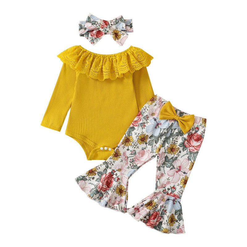 Conjunto Infantil Feminino Flower + Faixa