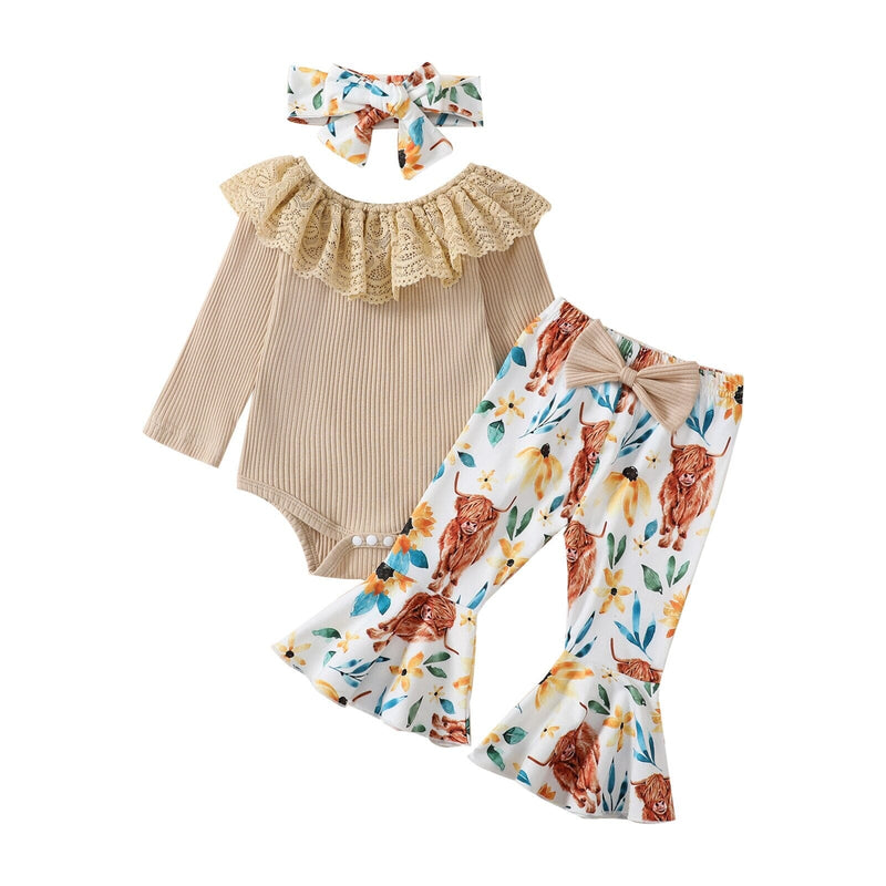 Conjunto Infantil Feminino Flower + Faixa
