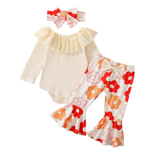 Conjunto Infantil Feminino Flower + Faixa