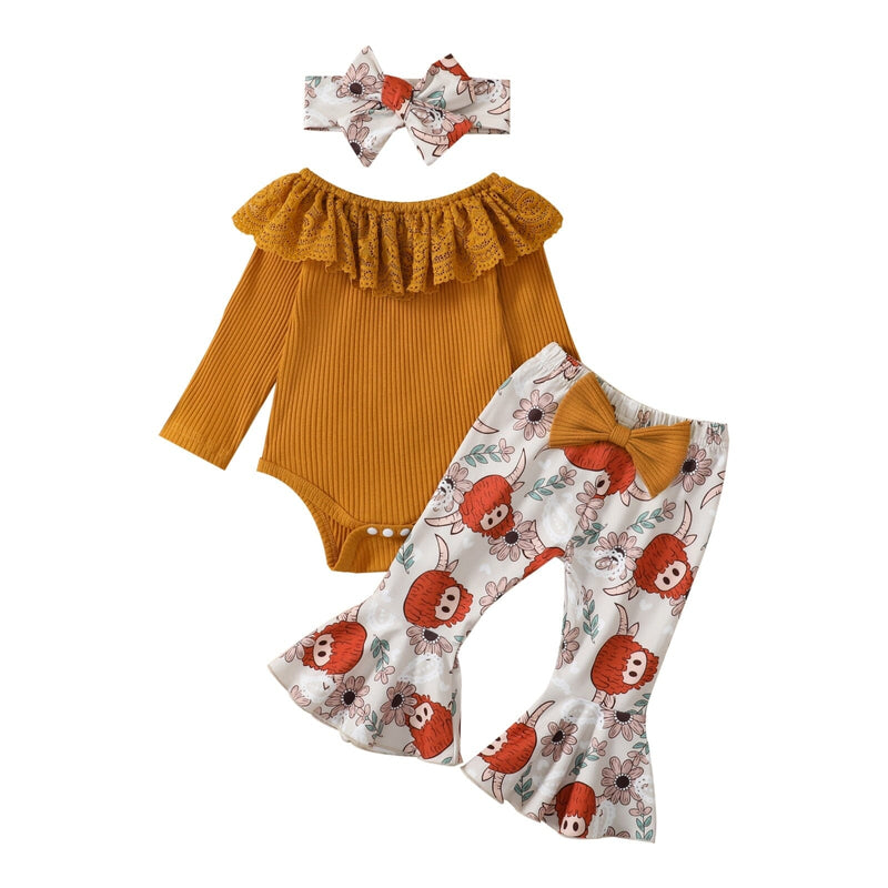 Conjunto Infantil Feminino Flower + Faixa