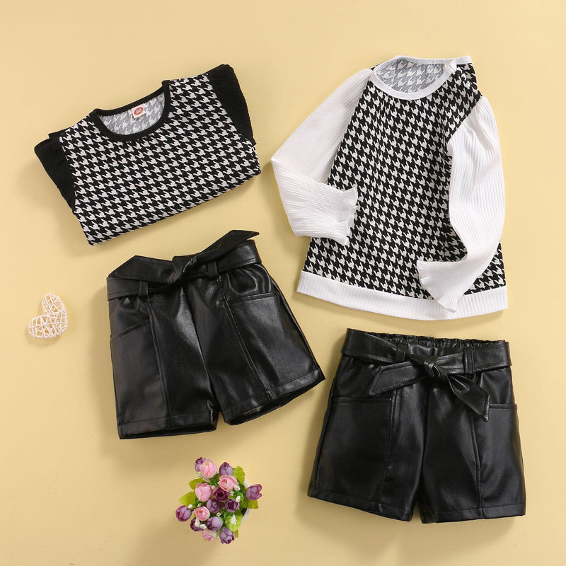 Conjunto Infantil Feminino Manga Longa e Couro
