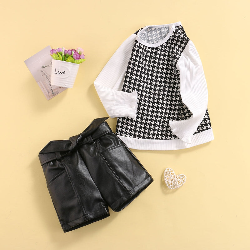 Conjunto Infantil Feminino Manga Longa e Couro