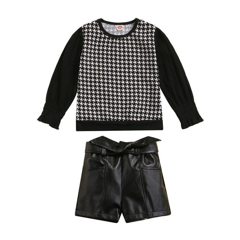 Conjunto Infantil Feminino Manga Longa e Couro