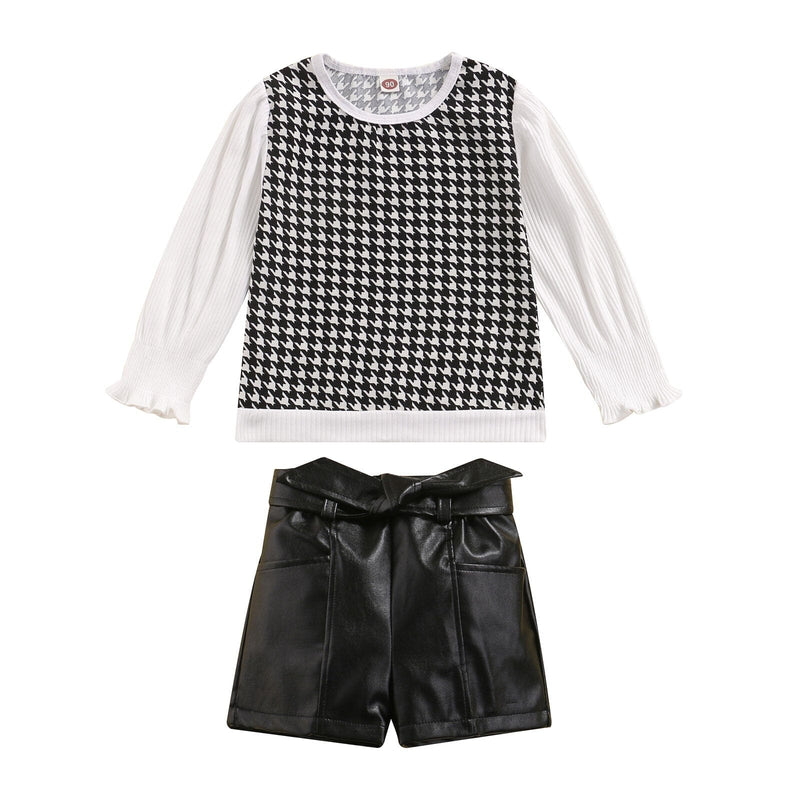Conjunto Infantil Feminino Manga Longa e Couro
