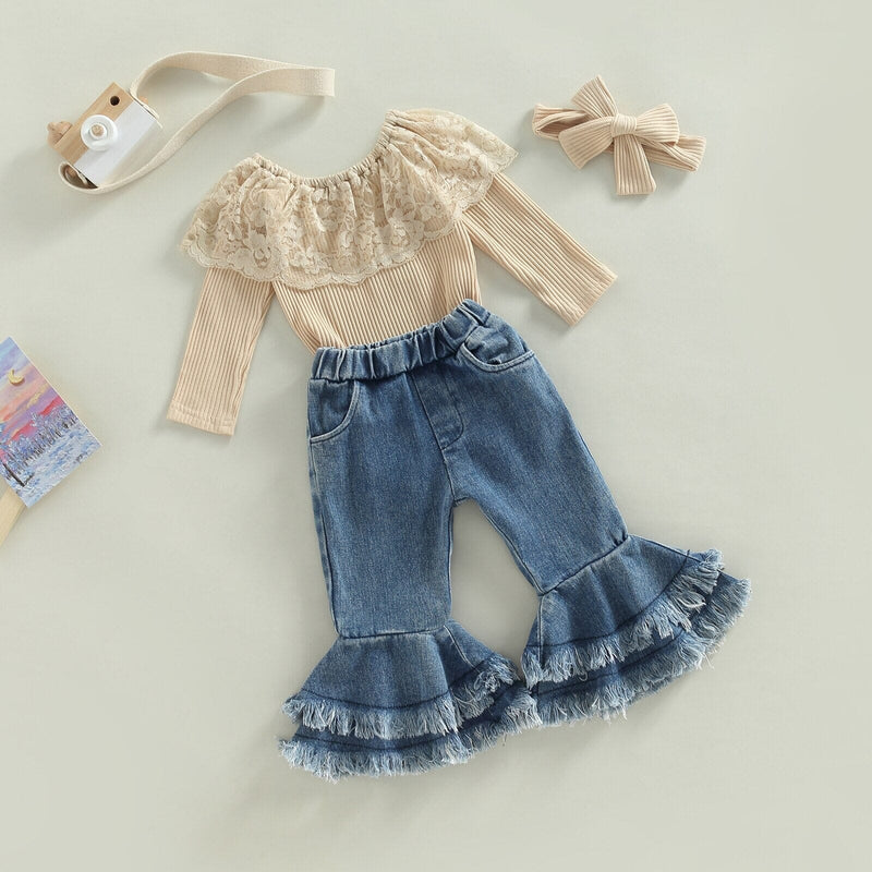Conjunto Infantil Feminino Rendinha + Faixa