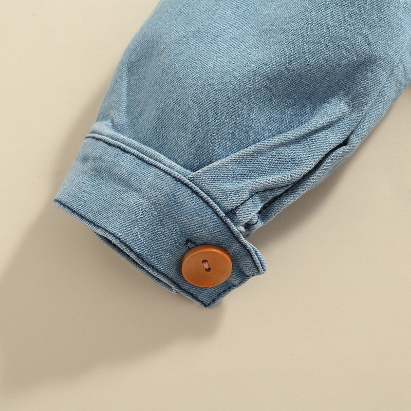 Conjunto Infantil Feminino Top Jeans Botões