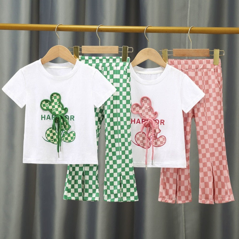 Conjunto Infantil Feminino Xadrez Mickey