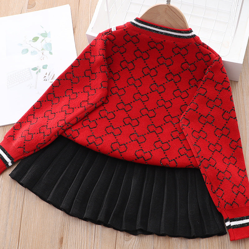 Conjunto Infantil G&D Saia Plissada
