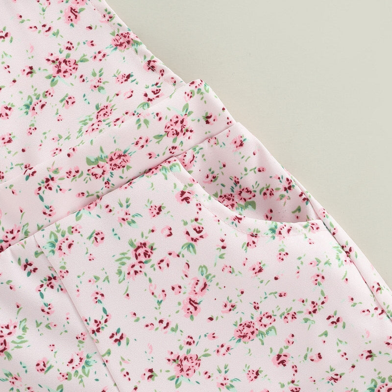 Conjunto Infantil Jardineira e Blusa Flores