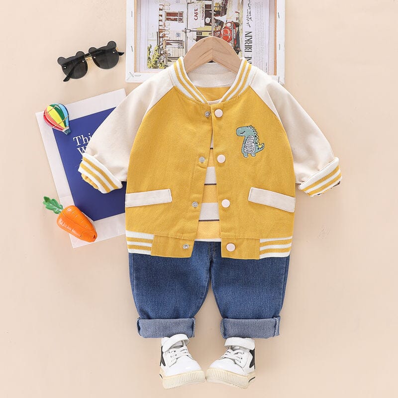 Conjunto Infantil Masculino 3 Peças Dino Botõezinhos