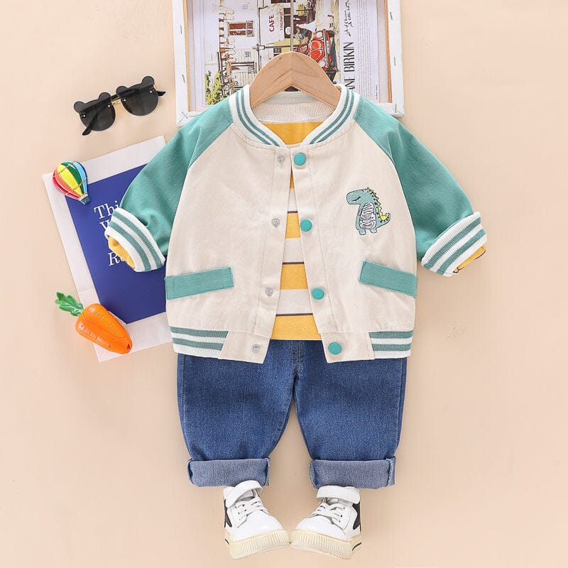 Conjunto Infantil Masculino 3 Peças Dino Botõezinhos
