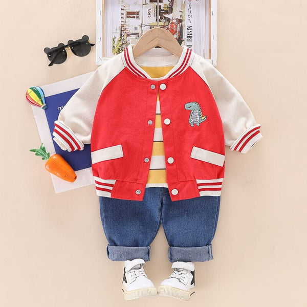 Conjunto Infantil Masculino 3 Peças Dino Botõezinhos