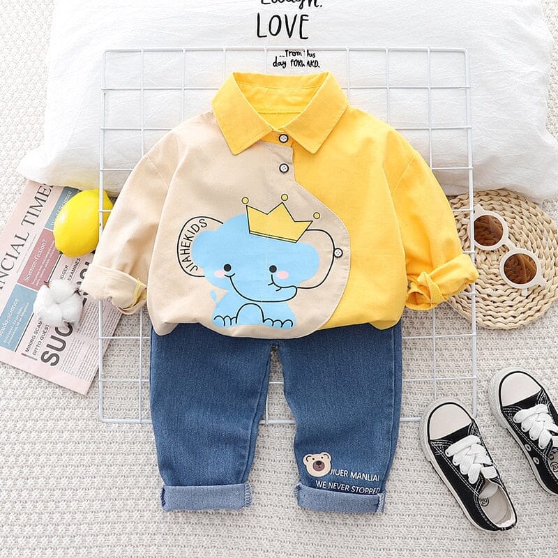 Conjunto Infantil Masculino Elefantinho e Jeans