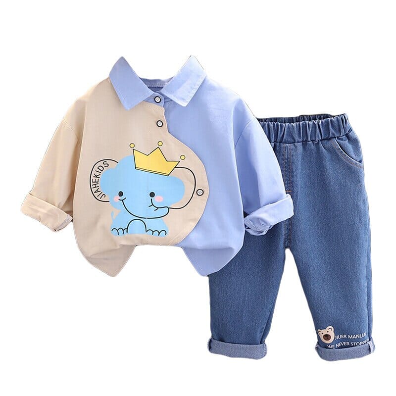 Conjunto Infantil Masculino Elefantinho e Jeans