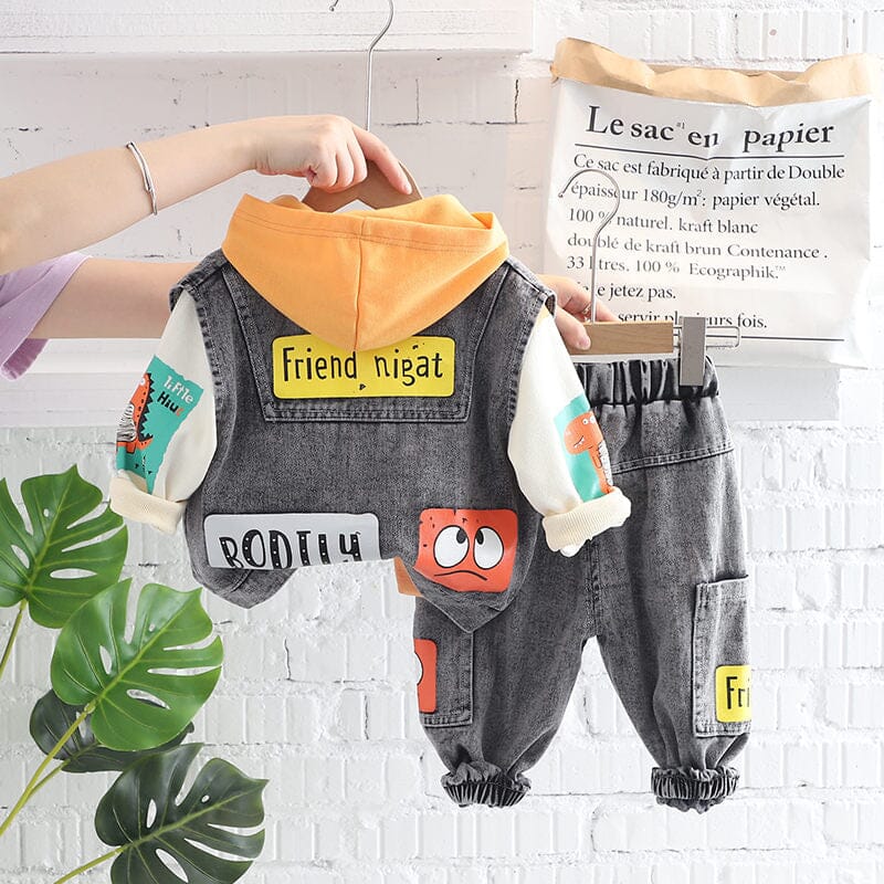 Conjunto Infantil Masculino Jeans 3 Peças