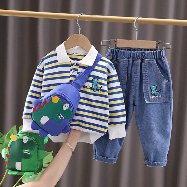 Conjunto Infantil Masculino Lístras Dinossauro