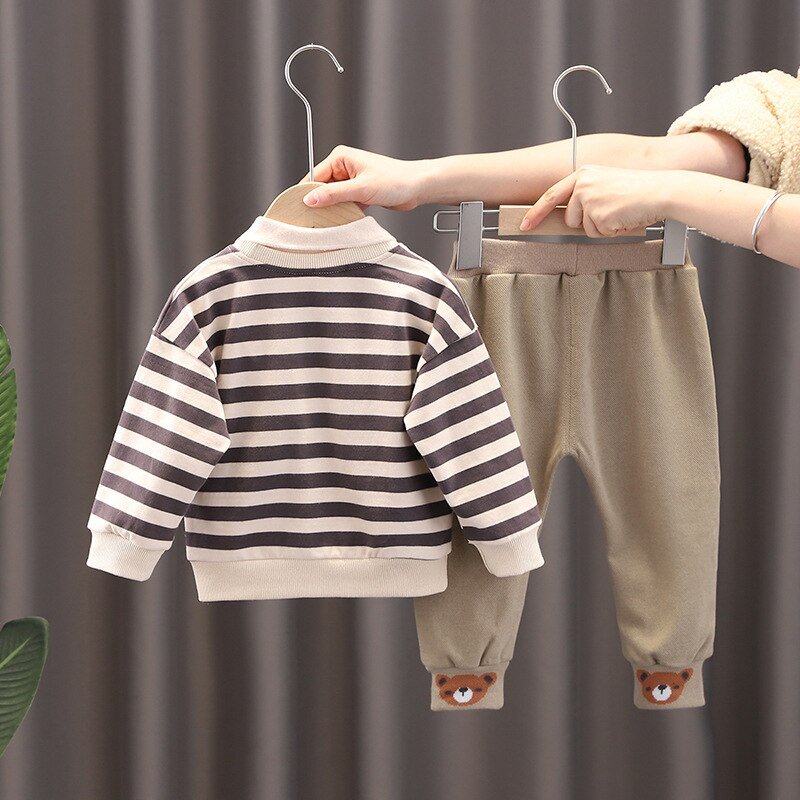 Conjunto Infantil Masculino Listras Ursinho