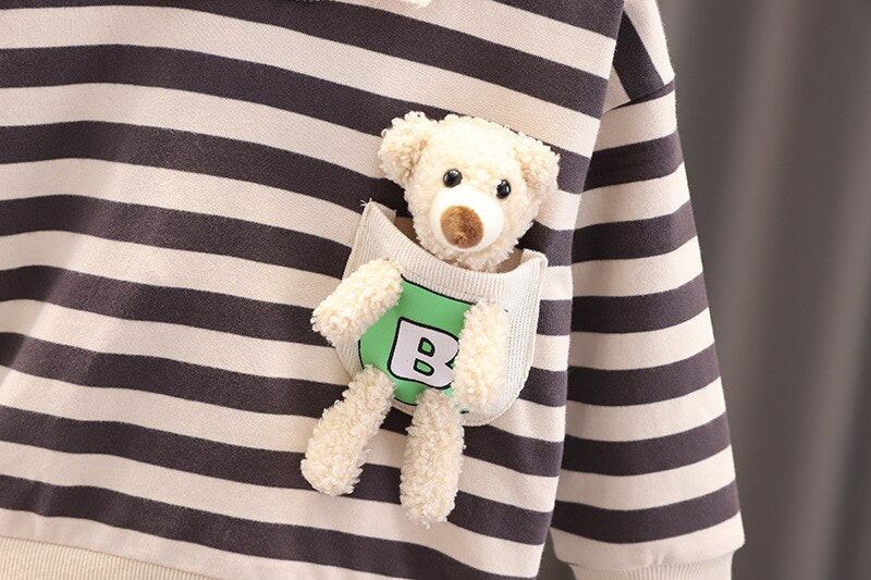 Conjunto Infantil Masculino Listras Ursinho