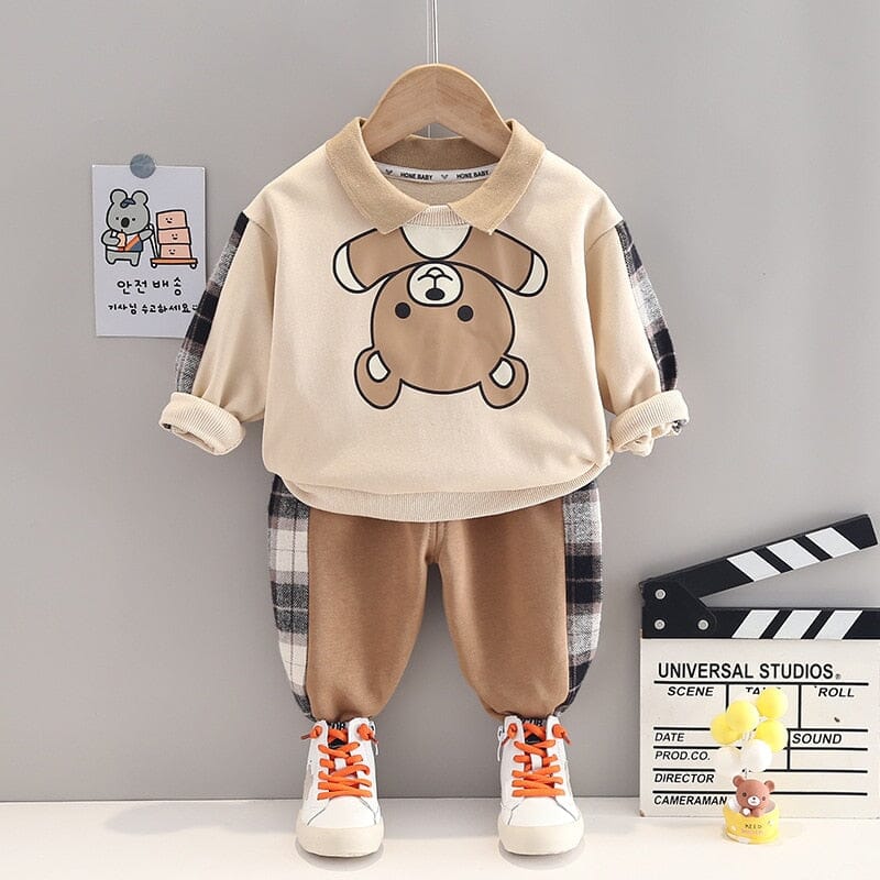 Conjunto Infantil Masculino Urso e Xadrez