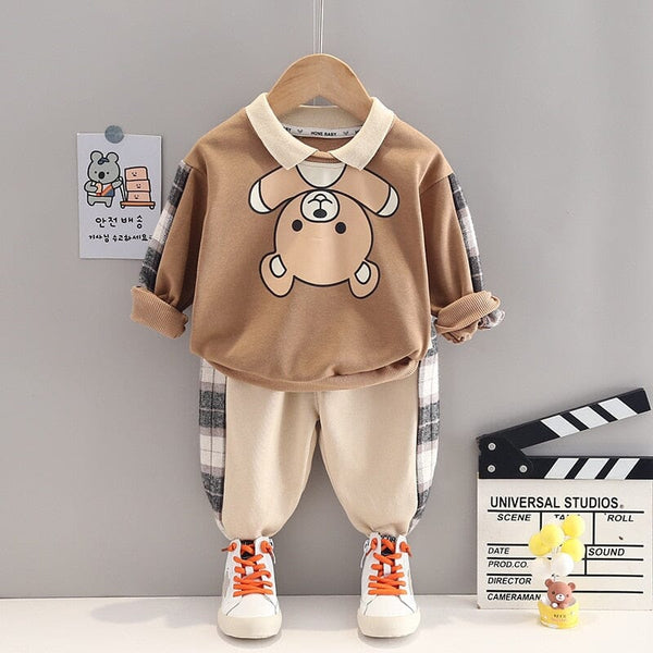 Conjunto Infantil Masculino Urso e Xadrez