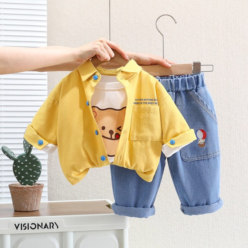 Conjunto Infantil Ursinho 3 Peças Camisa