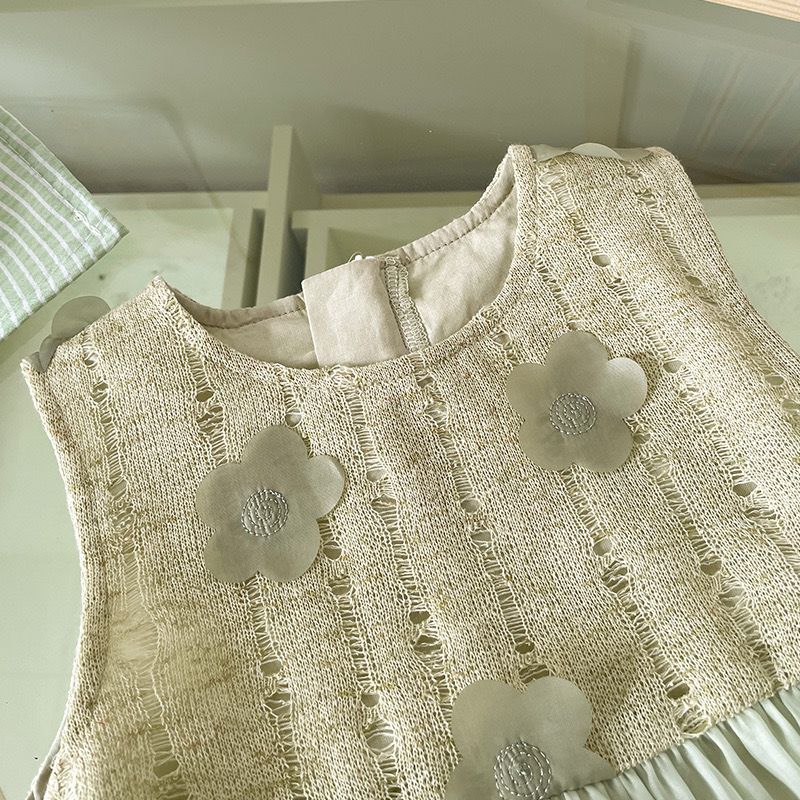 Vestido Infantil Verde Florzinhas