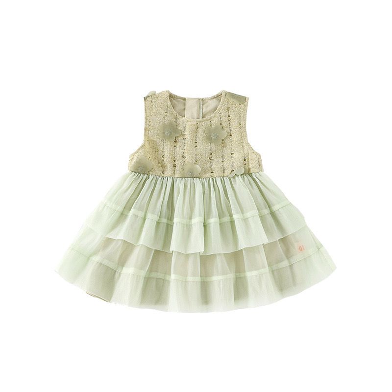 Vestido Infantil Verde Florzinhas