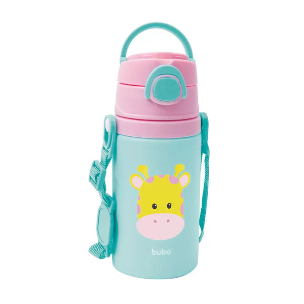 Garrafinha Buba Baby De Aluminio Animal Fun Girrafa