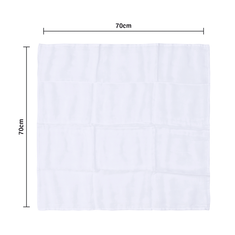 Fralda Premium Mami Com Bainha 5 Peças - Branca - 70 X70 Cm