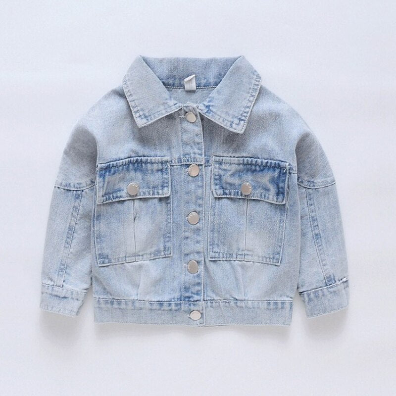 Jaqueta Infantil Feminina Jeans Flores Bordada
