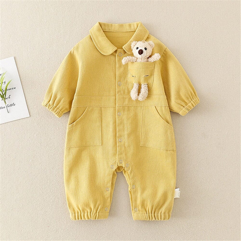 Macacão Infantil Bolsinhos e Urso