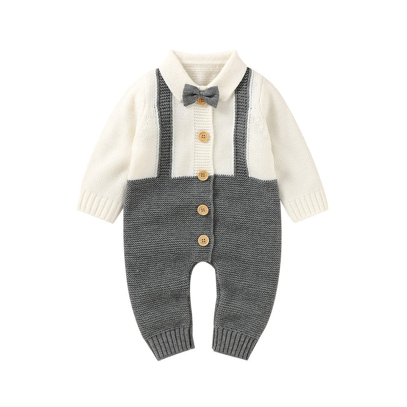 Macacão Infantil Tricot Gravata Borboleta