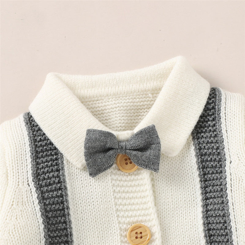 Macacão Infantil Tricot Gravata Borboleta