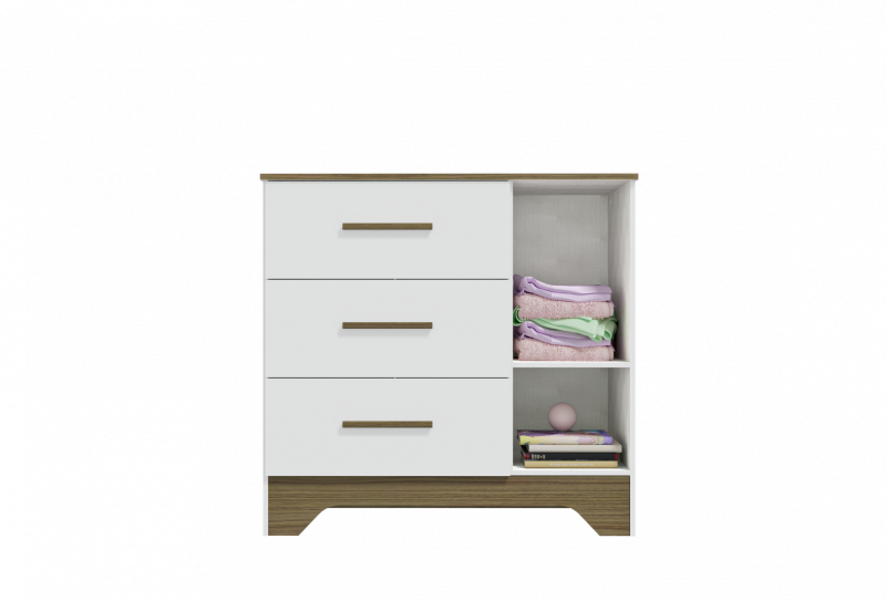 Comoda Popy Retro Lisa Peroba 1 Porta Plus