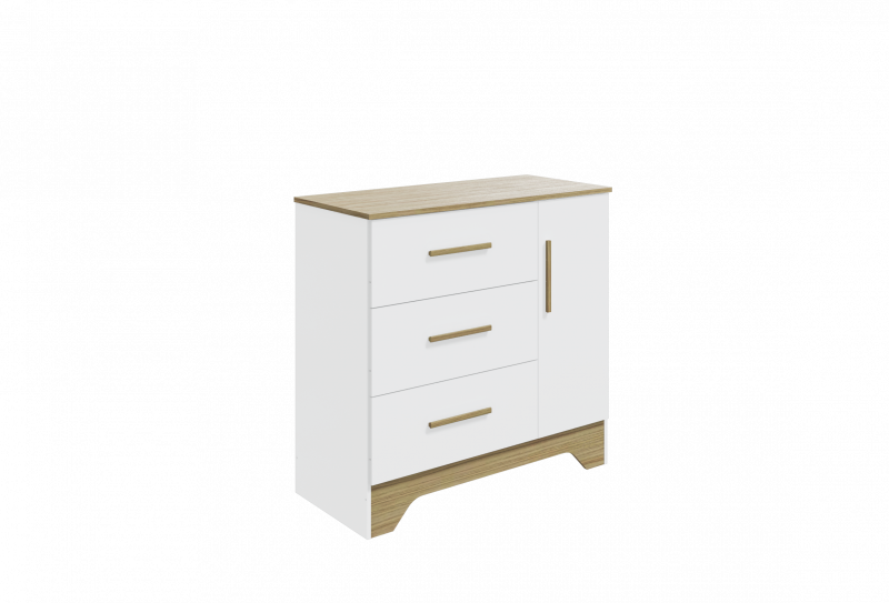 Comoda Popy Retro Lisa Peroba 1 Porta Plus