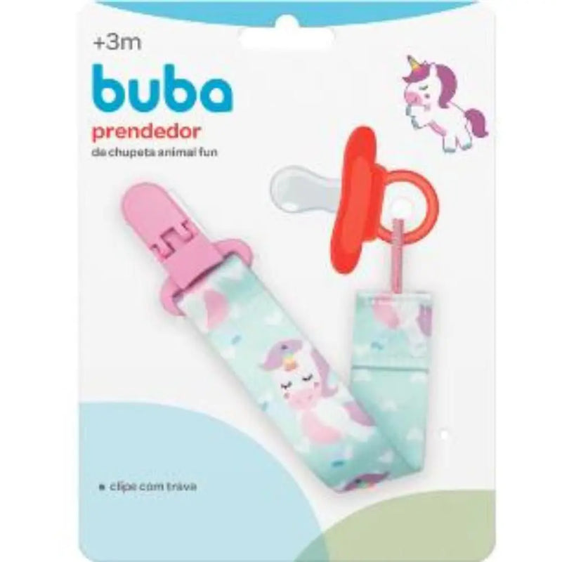 Prendedor de Chupeta Buba Baby Animal Fun Unicórnio