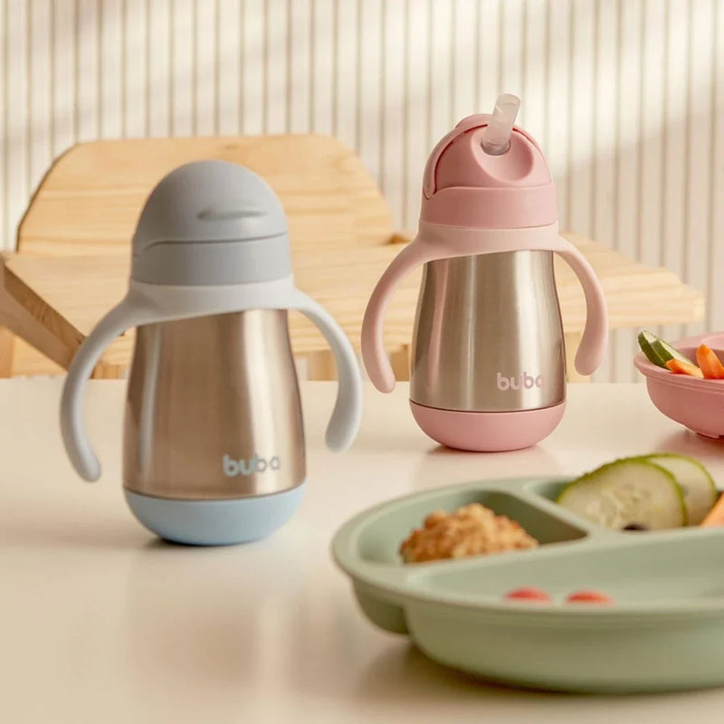 Copo Térmico Infantil Buba 270ml com Canudo