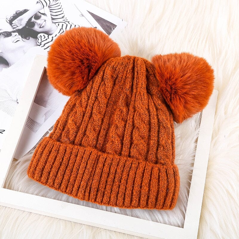 Touca Infantil  lã Pompom Duplo