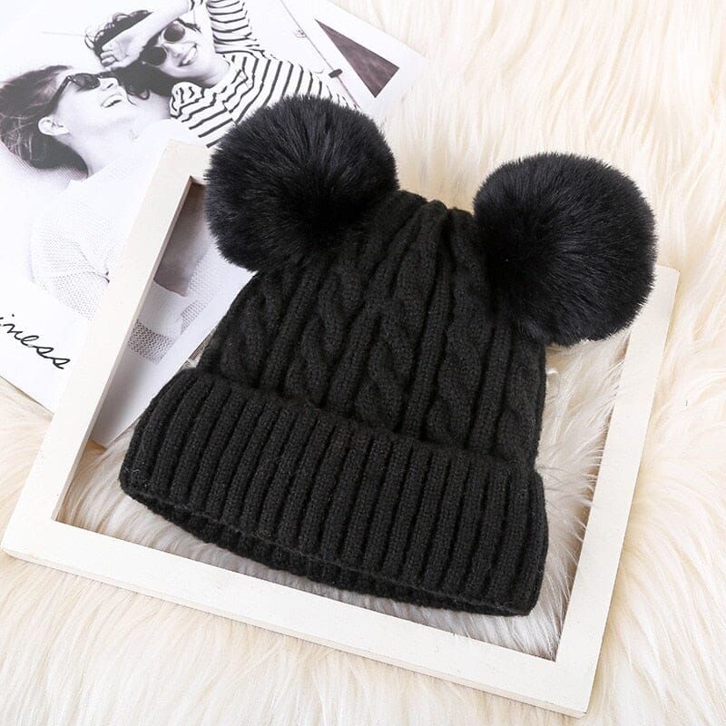 Touca Infantil  lã Pompom Duplo