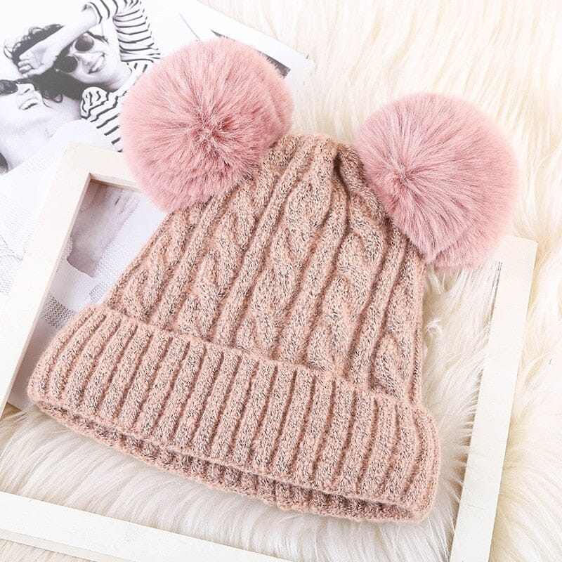 Touca Infantil  lã Pompom Duplo