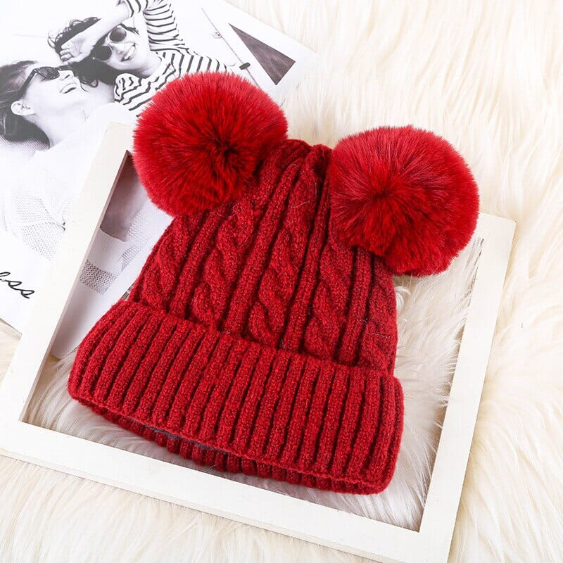 Touca Infantil  lã Pompom Duplo