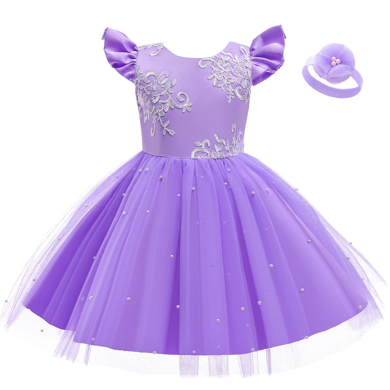 Vestido de Festa Infantil Pérola + Faixa