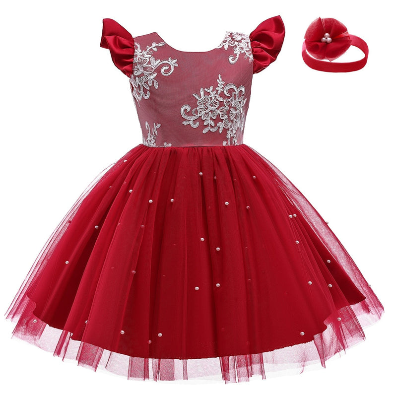 Vestido de Festa Infantil Pérola + Faixa